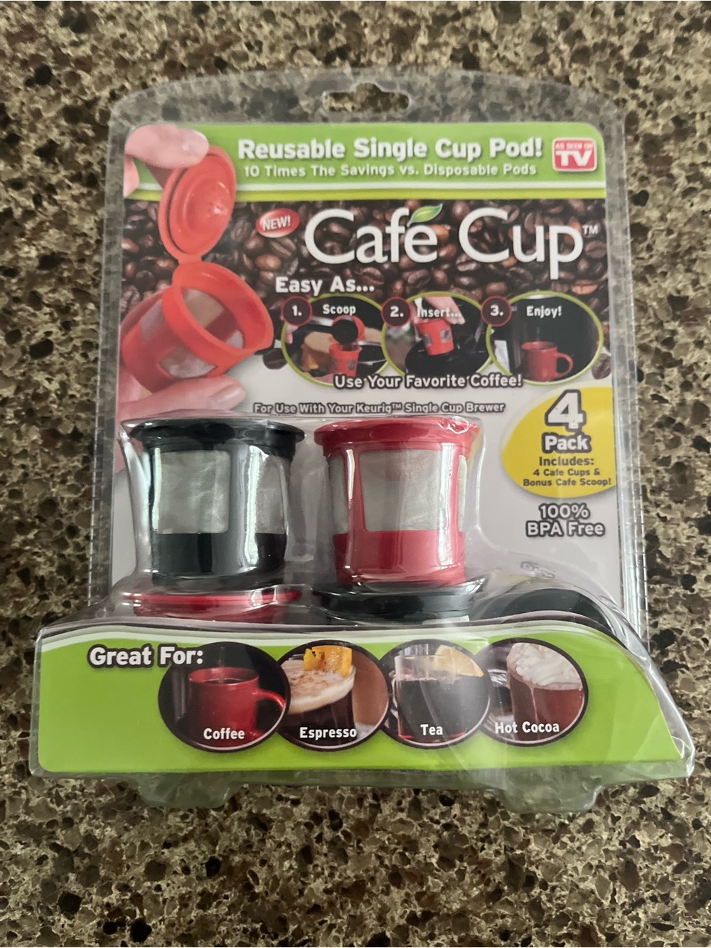 Reusable Single Cup Pods - Black & Red (4-Pack)
